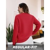 image:imageTACVASEN Womens Fleece Lined Sweatshirt Crewneck Winter Sherpa Pullover  Thermal Shirt Long Sleeve Warm Tops Fuzzy Cozy Sweaters No HoodTomato Red