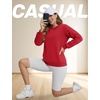 image:imageTACVASEN Womens Fleece Lined Sweatshirt Crewneck Winter Sherpa Pullover  Thermal Shirt Long Sleeve Warm Tops Fuzzy Cozy Sweaters No HoodTomato Red