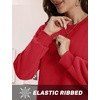 image:imageTACVASEN Womens Fleece Lined Sweatshirt Crewneck Winter Sherpa Pullover  Thermal Shirt Long Sleeve Warm Tops Fuzzy Cozy Sweaters No HoodTomato Red