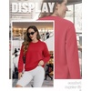 image:imageTACVASEN Womens Fleece Lined Sweatshirt Crewneck Winter Sherpa Pullover  Thermal Shirt Long Sleeve Warm Tops Fuzzy Cozy Sweaters No HoodTomato Red