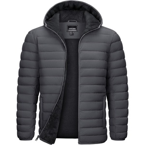 image:imageTACVASEN Mens Puffer Jacket Hooded Sherpa Lined Water Resistant Winter Coat  Warm windproof insulated quilted fleece puffy jacket for casual work travel outdoor hiking skiing snow fishing cold weatherDark Greyblack