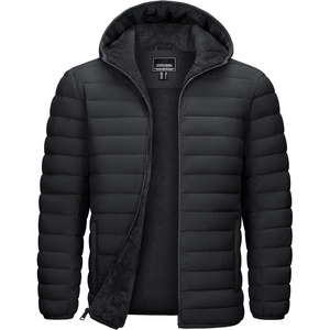 image:imageTACVASEN Mens Puffer Jacket Hooded Sherpa Lined Water Resistant Winter Coat  Warm windproof insulated quilted fleece puffy jacket for casual work travel outdoor hiking skiing snow fishing cold weatherBlackblack