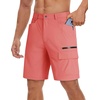 image:imageTACVASEN Mens Summer Outdoor Shorts 710 Cargo Casual Golf Hiking  Lightweight Quick Dry Water Resistant Stretch Breathable Moisture Wicking 5 Pockets Dress Fishing Travel Work No BeltPink