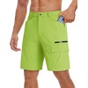 image:imageTACVASEN Mens Summer Outdoor Shorts 710 Cargo Casual Golf Hiking  Lightweight Quick Dry Water Resistant Stretch Breathable Moisture Wicking 5 Pockets Dress Fishing Travel Work No BeltYellow Green