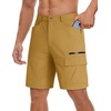 image:imageTACVASEN Mens Summer Outdoor Shorts 710 Cargo Casual Golf Hiking  Lightweight Quick Dry Water Resistant Stretch Breathable Moisture Wicking 5 Pockets Dress Fishing Travel Work No BeltTurmeric