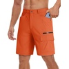 image:imageTACVASEN Mens Summer Outdoor Shorts 710 Cargo Casual Golf Hiking  Lightweight Quick Dry Water Resistant Stretch Breathable Moisture Wicking 5 Pockets Dress Fishing Travel Work No BeltOrange