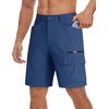 image:imageTACVASEN Mens Summer Outdoor Shorts 710 Cargo Casual Golf Hiking  Lightweight Quick Dry Water Resistant Stretch Breathable Moisture Wicking 5 Pockets Dress Fishing Travel Work No BeltBlue