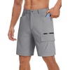 image:imageTACVASEN Mens Summer Outdoor Shorts 710 Cargo Casual Golf Hiking  Lightweight Quick Dry Water Resistant Stretch Breathable Moisture Wicking 5 Pockets Dress Fishing Travel Work No Belt01 Light Grey