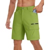 image:imageTACVASEN Mens Summer Outdoor Shorts 710 Cargo Casual Golf Hiking  Lightweight Quick Dry Water Resistant Stretch Breathable Moisture Wicking 5 Pockets Dress Fishing Travel Work No BeltFruit Green