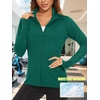 image:imageTACVASEN Womens Lightweight Athletic Jacket UPF 50 Long Sleeve Sun Shirt  Sweatshirt Ladies Tops Activewear Summer Zip Up Pockets UV Protection Light Dry Fit Workout Yoga Exercise Casual GolfEgreen
