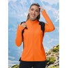 image:imageTACVASEN Womens Lightweight Athletic Jacket UPF 50 Long Sleeve Sun Shirt  Sweatshirt Ladies Tops Activewear Summer Zip Up Pockets UV Protection Light Dry Fit Workout Yoga Exercise Casual GolfOrange