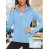 image:imageTACVASEN Womens Lightweight Athletic Jacket UPF 50 Long Sleeve Sun Shirt  Sweatshirt Ladies Tops Activewear Summer Zip Up Pockets UV Protection Light Dry Fit Workout Yoga Exercise Casual GolfBlue