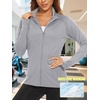 image:imageTACVASEN Womens Lightweight Athletic Jacket UPF 50 Long Sleeve Sun Shirt  Sweatshirt Ladies Tops Activewear Summer Zip Up Pockets UV Protection Light Dry Fit Workout Yoga Exercise Casual GolfLight Gray