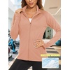 image:imageTACVASEN Womens Lightweight Athletic Jacket UPF 50 Long Sleeve Sun Shirt  Sweatshirt Ladies Tops Activewear Summer Zip Up Pockets UV Protection Light Dry Fit Workout Yoga Exercise Casual GolfApricot