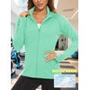image:imageTACVASEN Womens Lightweight Athletic Jacket UPF 50 Long Sleeve Sun Shirt  Sweatshirt Ladies Tops Activewear Summer Zip Up Pockets UV Protection Light Dry Fit Workout Yoga Exercise Casual GolfMint Green