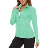 image:imageTACVASEN Womens Lightweight Athletic Jacket UPF 50 Long Sleeve Sun Shirt  Sweatshirt Ladies Tops Activewear Summer Zip Up Pockets UV Protection Light Dry Fit Workout Yoga Exercise Casual GolfMint Green