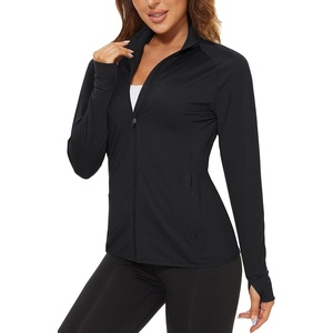 image:imageTACVASEN Womens Lightweight Athletic Jacket UPF 50 Long Sleeve Sun Shirt  Sweatshirt Ladies Tops Activewear Summer Zip Up Pockets UV Protection Light Dry Fit Workout Yoga Exercise Casual Golf01 Black
