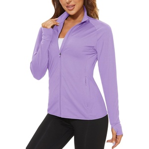 image:imageTACVASEN Womens Lightweight Athletic Jacket UPF 50 Long Sleeve Sun Shirt  Sweatshirt Ladies Tops Activewear Summer Zip Up Pockets UV Protection Light Dry Fit Workout Yoga Exercise Casual GolfLight Purple