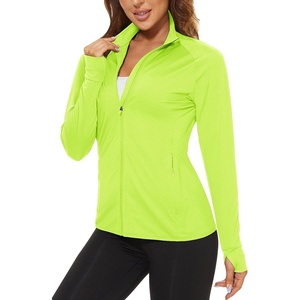 image:imageTACVASEN Womens Lightweight Athletic Jacket UPF 50 Long Sleeve Sun Shirt  Sweatshirt Ladies Tops Activewear Summer Zip Up Pockets UV Protection Light Dry Fit Workout Yoga Exercise Casual GolfFgreen