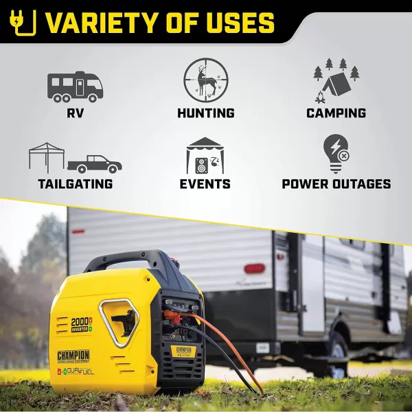 Champion Power Equipment 201323 2500-Watt Ultralight Portable Dual Fuel Inverter Generator with CO Shield