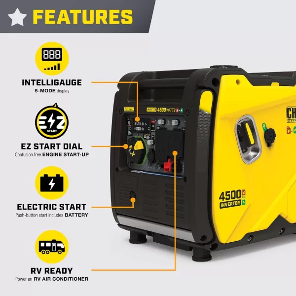 Champion Power Equipment 201323 2500-Watt Ultralight Portable Dual Fuel Inverter Generator with CO Shield