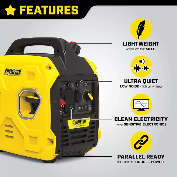 Champion Power Equipment 201323 2500-Watt Ultralight Portable Dual Fuel Inverter Generator with CO Shield