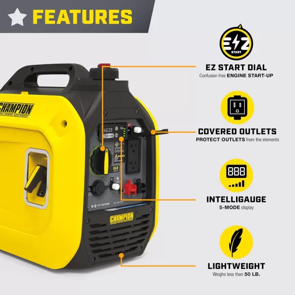 Champion Power Equipment 201323 2500-Watt Ultralight Portable Dual Fuel Inverter Generator with CO Shield