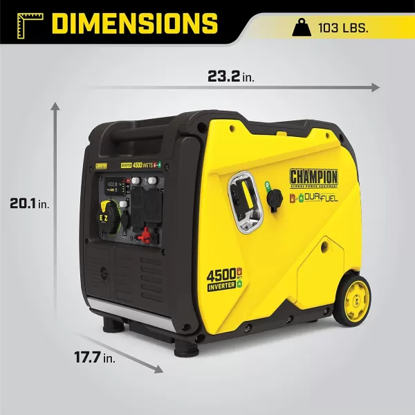 Champion Power Equipment 201323 2500-Watt Ultralight Portable Dual Fuel Inverter Generator with CO Shield