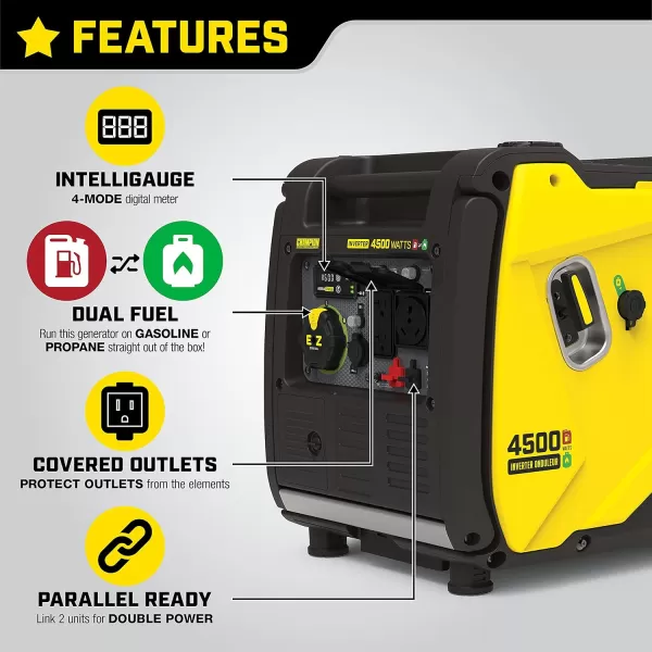 Champion Power Equipment 201323 2500-Watt Ultralight Portable Dual Fuel Inverter Generator with CO Shield