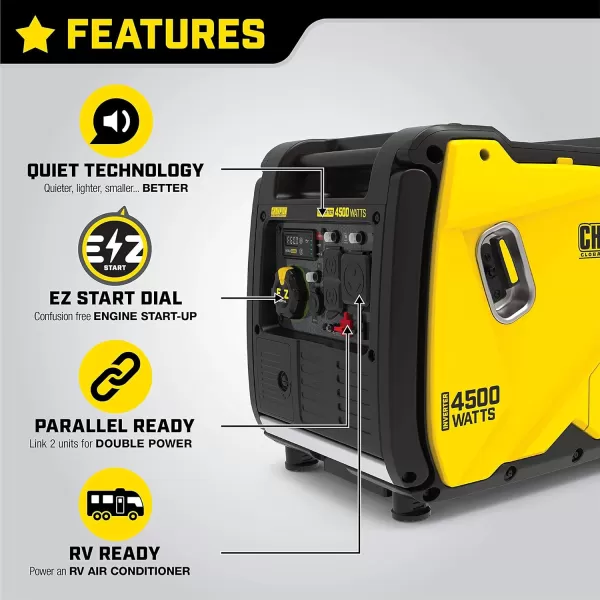 Champion Power Equipment 201323 2500-Watt Ultralight Portable Dual Fuel Inverter Generator with CO Shield