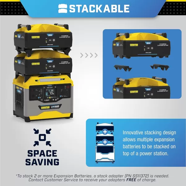 imageChampion Power Equipment 1638Wh Lithium Ion Expansion Battery and 200Watt Solar Panel1638Wh Liion Expansion Battery  200W Solar Panel