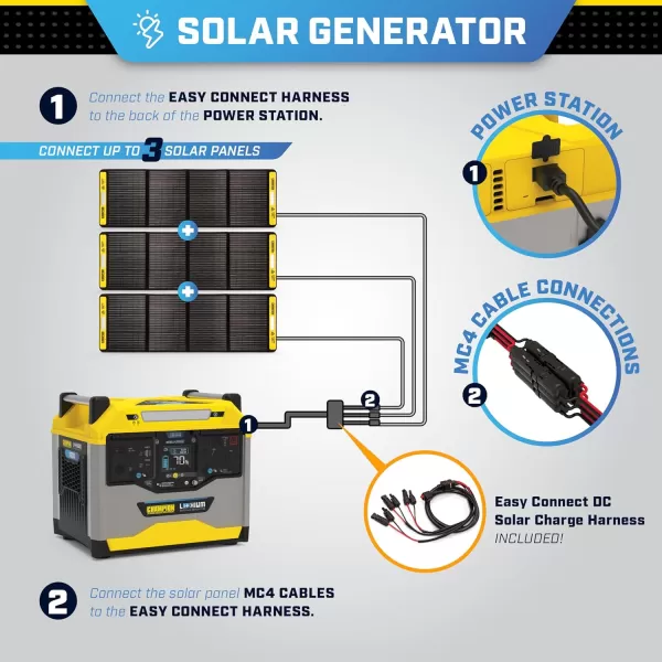 imageChampion Power Equipment 1638Wh Lithium Ion Expansion Battery and 200Watt Solar Panel1638Wh Solar Power Station  200W Solar Panel