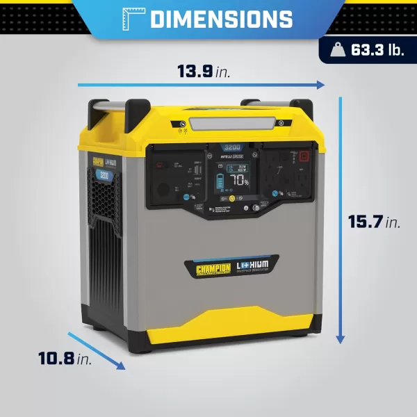 imageChampion Power Equipment 1638Wh Lithium Ion Expansion Battery and 200Watt Solar Panel3276Wh Solar Power Station  200W Solar Panel