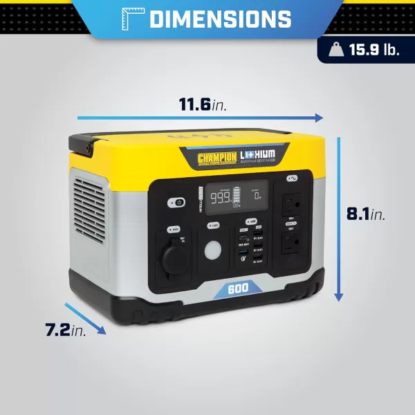 imageChampion Power Equipment 1638Wh Lithium Ion Expansion Battery and 200Watt Solar Panel579Wh Solar Power Station  200W Solar Panel