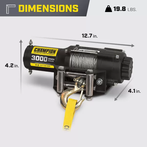 imageChampion Power Equipment 2000lb MarineTrailer Utility Winch KitWinch Kit