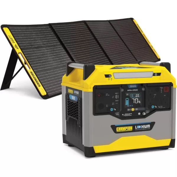 imageChampion Power Equipment 1638Wh Lithium Ion Expansion Battery and 200Watt Solar Panel1638Wh Solar Power Station  200W Solar Panel