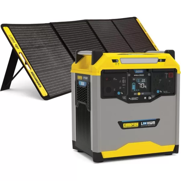 imageChampion Power Equipment 1638Wh Lithium Ion Expansion Battery and 200Watt Solar Panel3276Wh Solar Power Station  200W Solar Panel