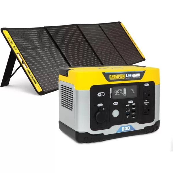 imageChampion Power Equipment 1638Wh Lithium Ion Expansion Battery and 200Watt Solar Panel579Wh Solar Power Station  200W Solar Panel