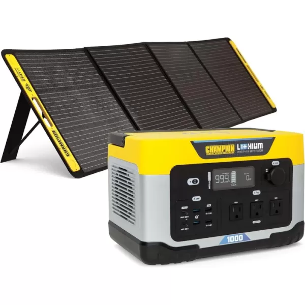 imageChampion Power Equipment 1638Wh Lithium Ion Expansion Battery and 200Watt Solar Panel998Wh Solar Power Station  200W Solar Panel