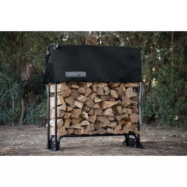 imageChampion Power Equipment 201163 Inch Firewood Heavy Duty Log 48quot Wood Rack  Cover Weather Resistant Cover Included48 Wood Rack  Cover