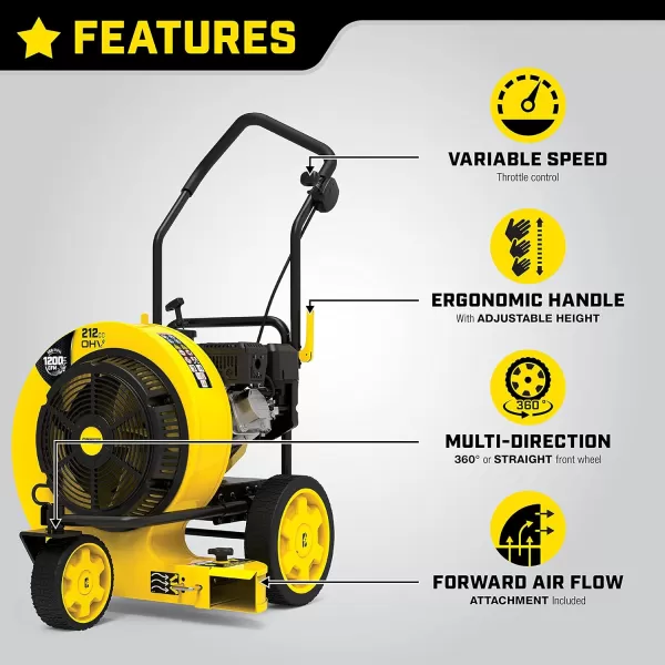 imageChampion Power Equipment 212cc 1200 CFM Walk Behind Leaf Blower