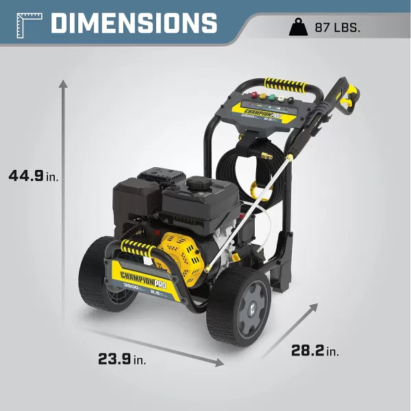 imageChampion Power Equipment 3100PSI 22GPM Low Profile Gas Pressure Washer3500 PSI  25 GPM  224cc