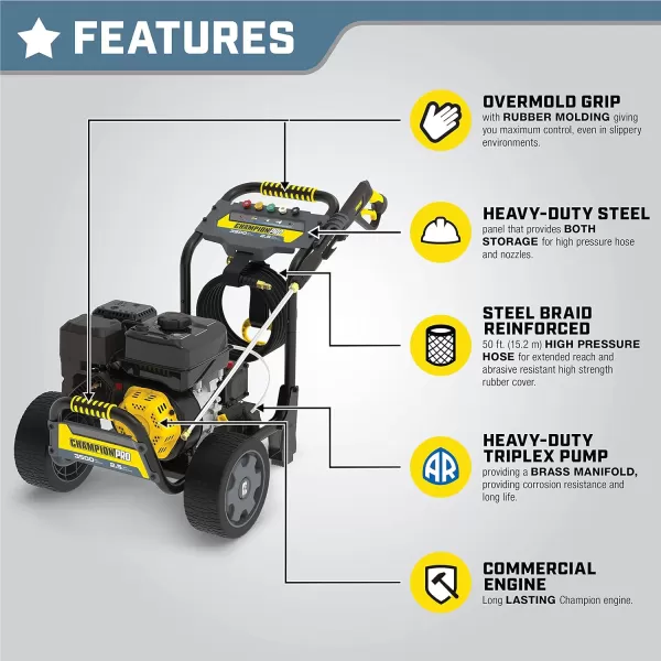 imageChampion Power Equipment 3100PSI 22GPM Low Profile Gas Pressure Washer3500 PSI  25 GPM  224cc