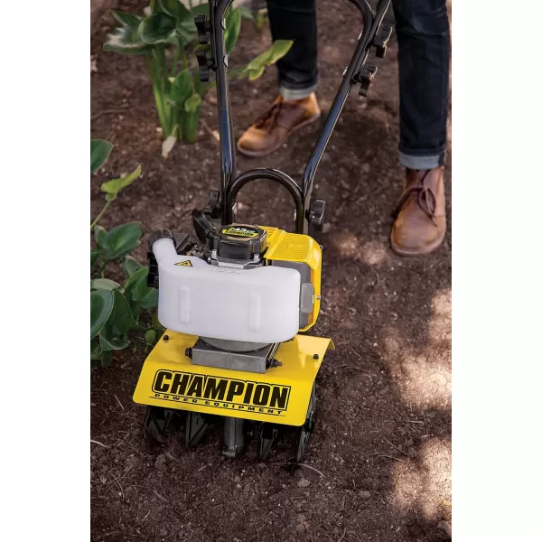 imageChampion Power Equipment 43cc 2Stroke Portable Gas Garden Tiller Cultivator Adjustable Depth875  Cultivator  43cc 2 Cycle Engine