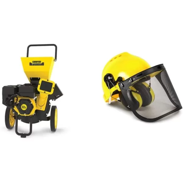 imageChampion 3Inch Portable ChipperShredder  TR Industrial Forestry Safety Helmet and Hearing Protection SystemChipper  Helmet