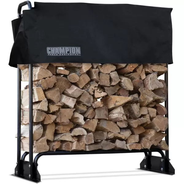 imageChampion Power Equipment 201163 Inch Firewood Heavy Duty Log 48quot Wood Rack  Cover Weather Resistant Cover Included48 Wood Rack  Cover