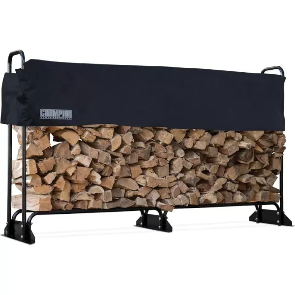 imageChampion Power Equipment 201163 Inch Firewood Heavy Duty Log 48quot Wood Rack  Cover Weather Resistant Cover Included96 Wood Rack  Cover