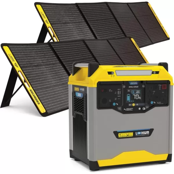 imageChampion Power Equipment 3276Wh Portable Solar Power Station and Two 200Watt Solar Panels3276Wh Solar Power Station  Two 200W Solar Panels