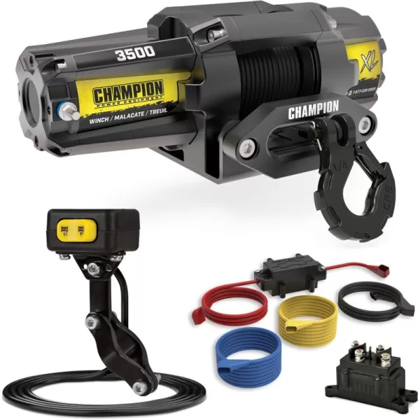 imageChampion Power Equipment XL 3500lb ATVUTV Synthetic Rope Winch Kit