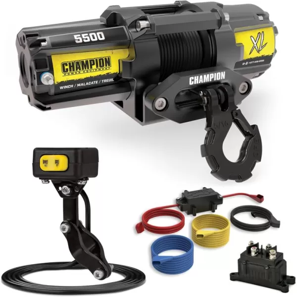 imageChampion Power Equipment XL 5500lb ATVUTV Synthetic Rope Winch Kit